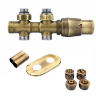 Термостатический комплект прямой Vario Term All in One Twins Antique brass Термостатический комплект прямой Vario Term All in One Twins Antique brass