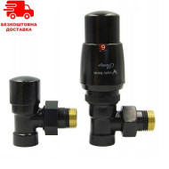 Радиаторные краны Vario Term Royal black mat угловые