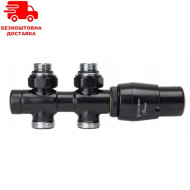 Радиаторный кран Vario Term Twins black matt прямой Радиаторный кран Vario Term Twins black matt прямой