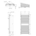 Полотенцесушитель Terma Lima 1140*300 RAL7021