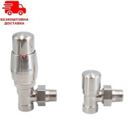 Радиаторные краны Vario Term Royal угловые, шлифованный никель Радиаторные краны Vario Term Royal угловые, шлифованный никель