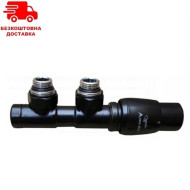 Кран радиаторный угловой Vario Term Twins Black deep matte Кран радиаторный угловой Vario Term Twins Black deep matte